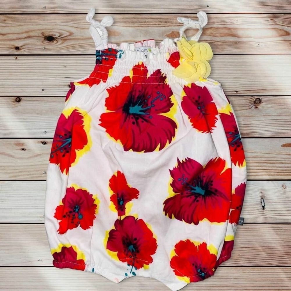 D6 Petit Lem Baby Girl Infant Bubble‎ Romper 3 Months Beach Pictures